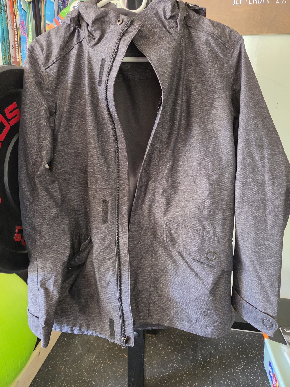 REI Women's Hooded Raincoat in Charcoal